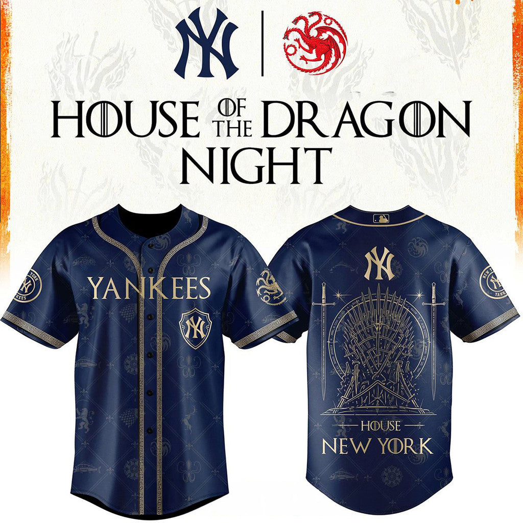 New York Yankees X House Of The Dragons 2026 GOT Night Baseball Jersey NY Yankees Merch - Merchluma