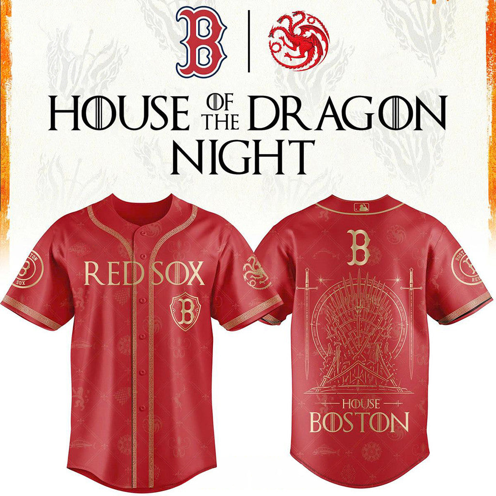 Boston Red Sox X House Of The Dragons 2026 GOT Night Baseball Jersey Red Sox Merch Best Gifts - Merchluma