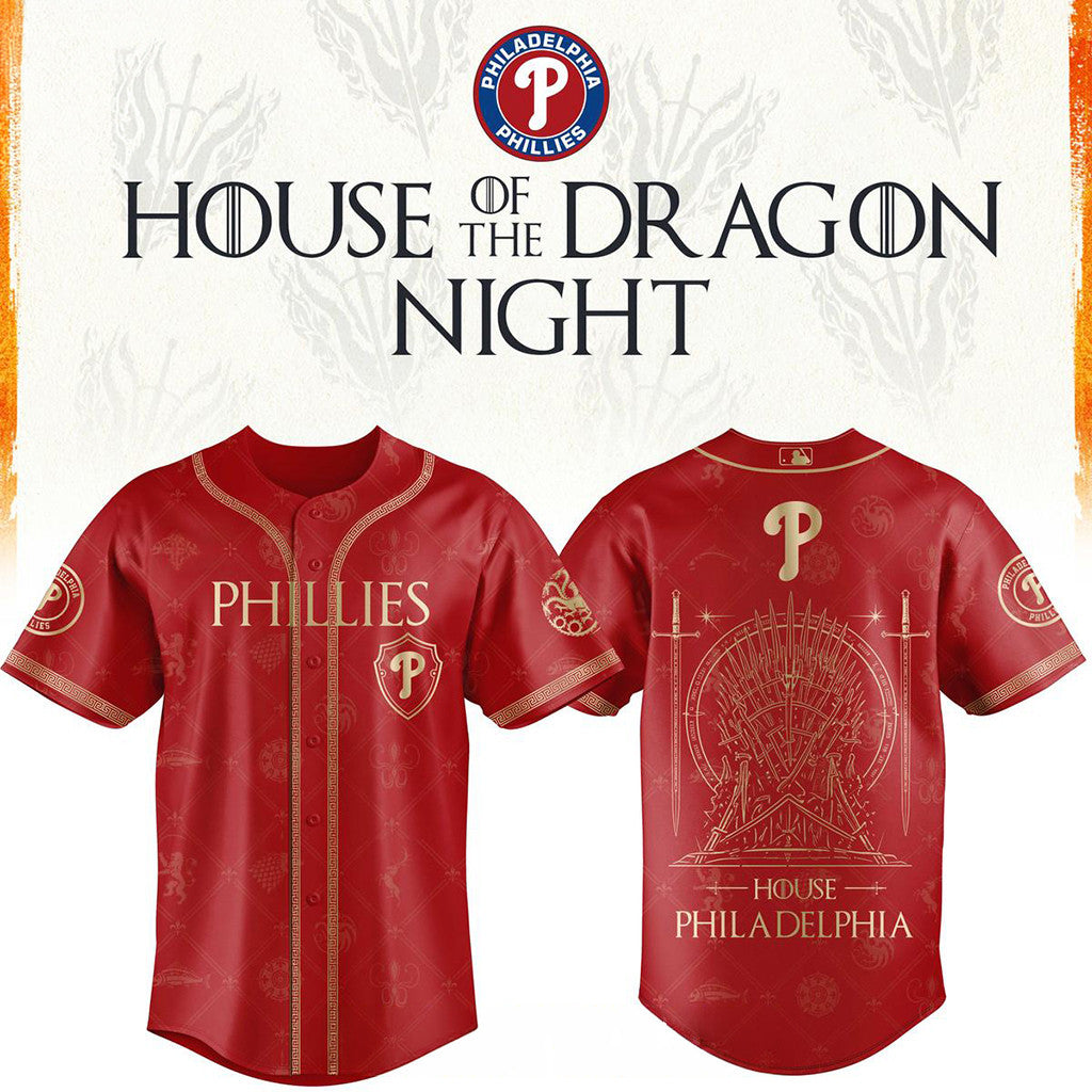 Philadelphia Phillies X House Of The Dragons 2026 GOT Night Baseball Jersey Phillies Merch - Merchluma