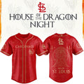 St Louis Cardinals X House Of The Dragons 2026 GOT Night Baseball Jersey Cardinals Merch Red - Merchluma