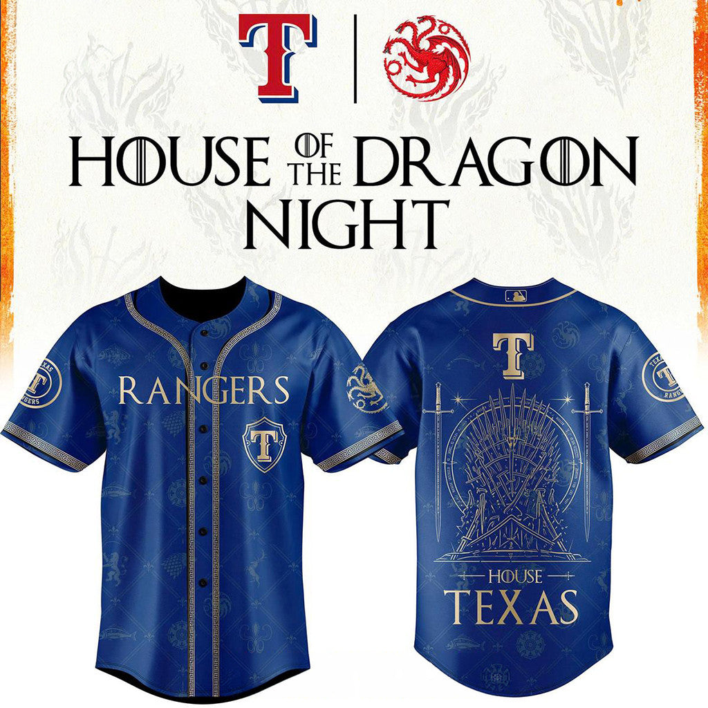 Texas Rangers X House Of The Dragons 2026 GOT Night Baseball Jersey Rangers Merch Fan Gifts - Merchluma