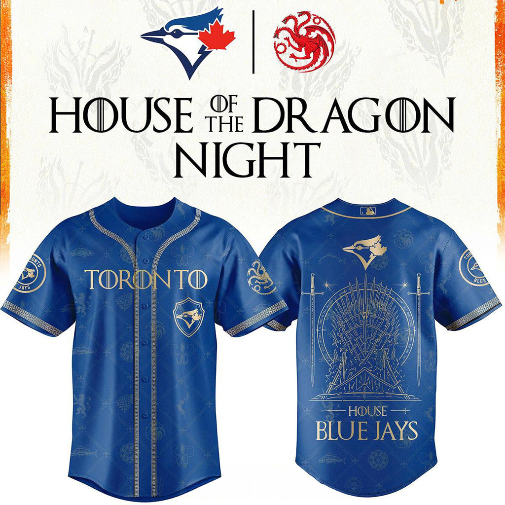 Toronto Blue Jays X House Of The Dragons 2026 GOT Night Baseball Jersey Blue Jays Merch Gifts - Merchluma
