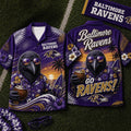 Baltimore Ravens 2026 Mascot Beach Vibes Summer Hawaiian Shirt Ravens Merch Gift For Fans - Merchluma