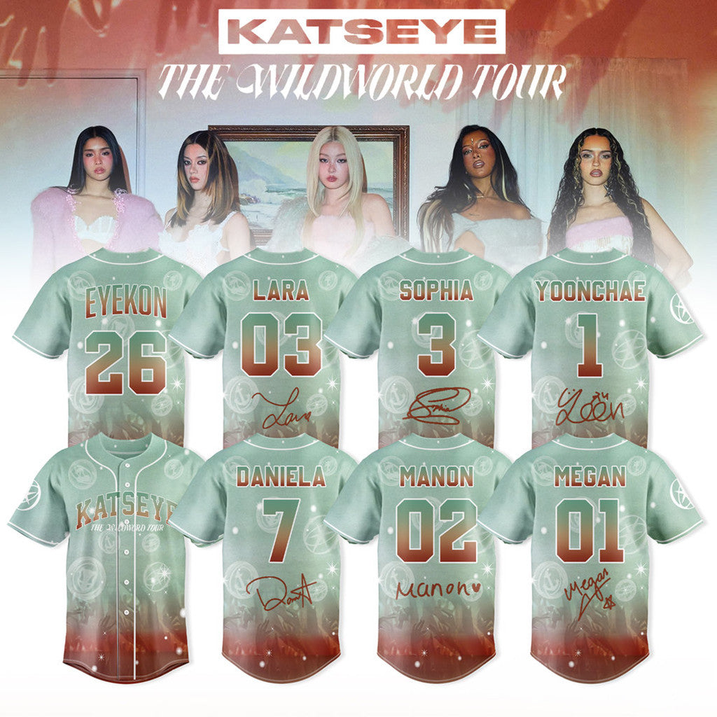 Katseye The Wildword Tour 2026 Baseball Jersey Signed Katseye Merch Present For Music Lovers - Merchluma