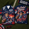 New England Patriots 2026 Mascot Beach Vibes Summer Hawaiian Shirt NE Patriots Merch Fan Gifts - Merchluma