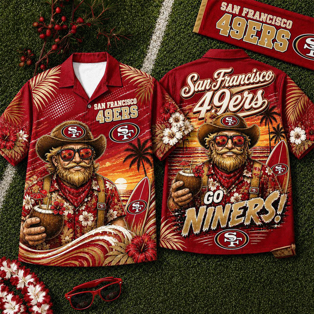 San Francisco 49ers 2026 Mascot Beach Vibes Summer Hawaiian Shirt SF 49ers Merch Gift For Dad - Merchluma