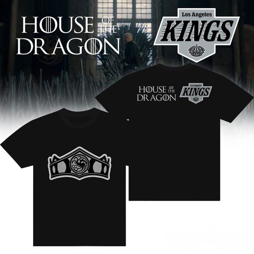 Los Angeles Kings X House Of The Dragon The Rightful Queen Black T-Shirt 2026 LA Kings Merch - Merchluma