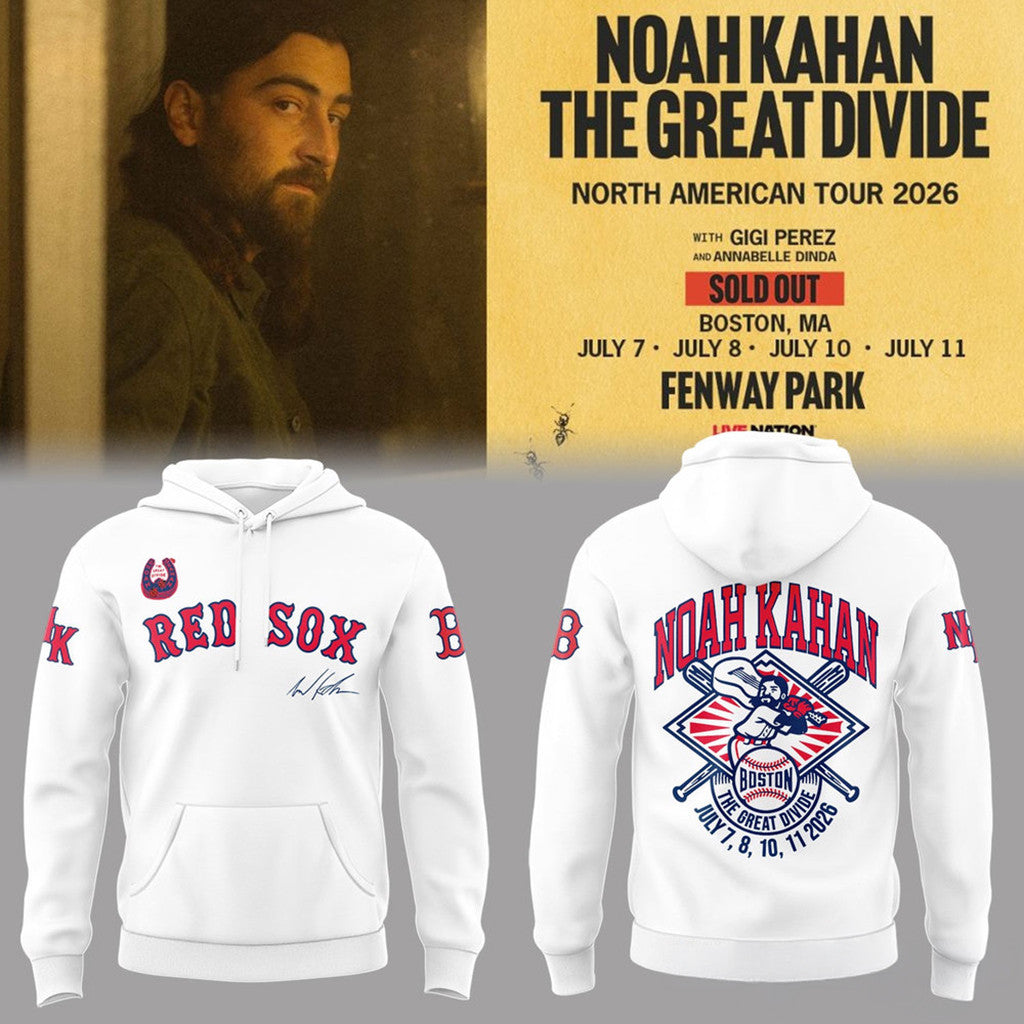 Boston Red Sox X Noah Kahan The Great Divide Tour 2026 At Fenway Park Hoodie Noah Kahan Merch - Merchluma