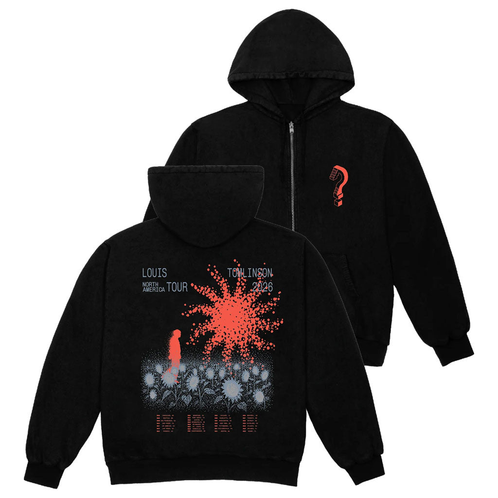 Louis Tomlinson Merch 2026 How Did We Get Here Zip Hoodie LT North America Tour Merch Black - Merchluma