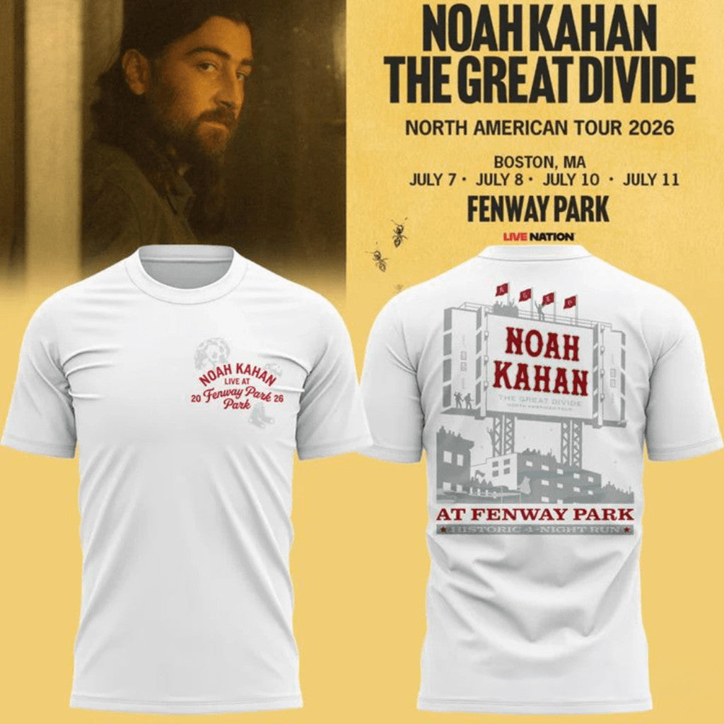 Boston Red Sox X Noah Kahan The Great Divide Tour 2026 At Fenway Park T-Shirt Noah Kahan Merch - Merchluma