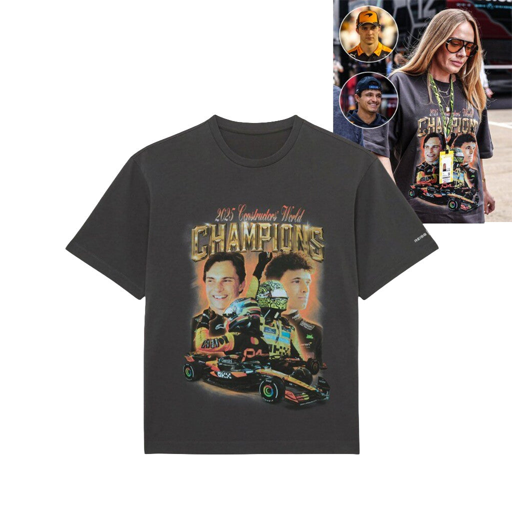 Adele Repping McLaren F1 Team Championship T-Shirt Lando Norris And Oscar Piastri Shirt - Merchluma