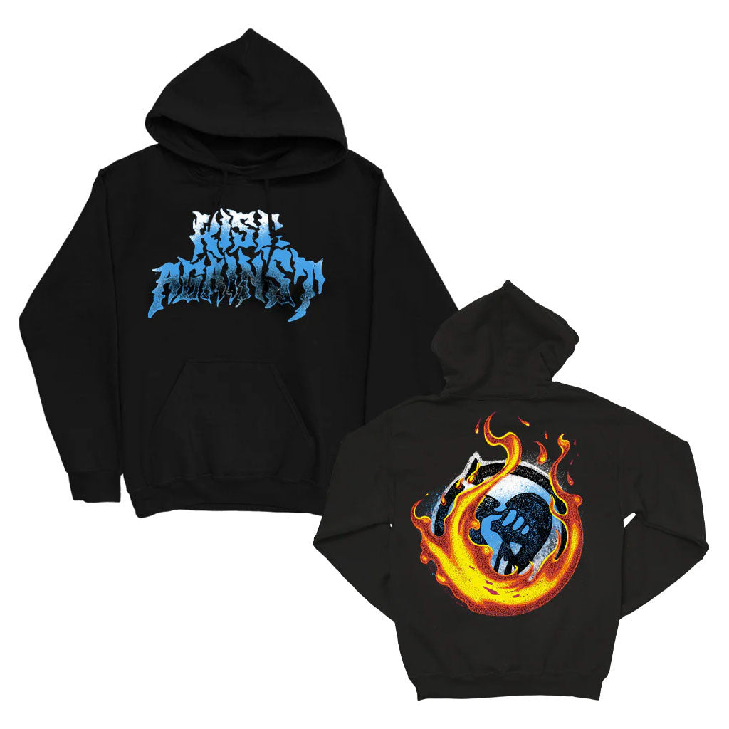 Rise Against Merch 2026 Flamed Heartfist Hoodie Black Gift For Rock Band Fans - Merchluma