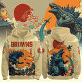 Cleveland Browns Godzilla Hoodie 2026 Cleveland Browns Merch Gift For Football Lovers - Merchluma