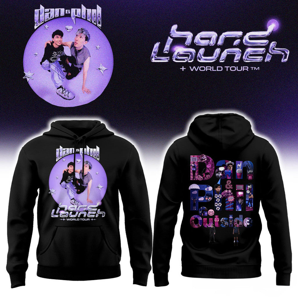 Dan And Phil Announce Hard Launch World Tour Hoodie Black Dan And Phil Merch Fan Gifts - Merchluma