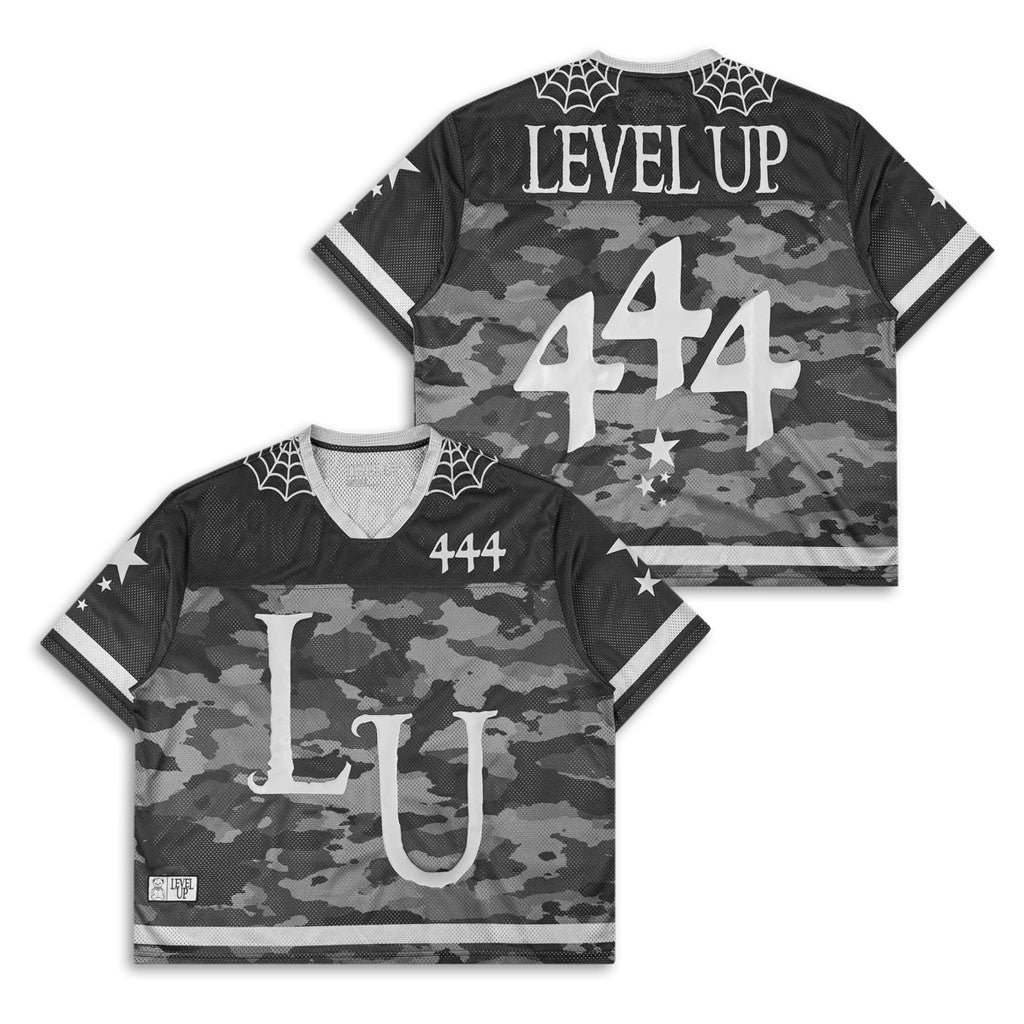 Level Up Merch 2026 Level Up 444 Camo Football Jersey Birthday Gift Ideas For Friends - Merchluma
