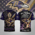 Baltimore Ravens Faith Family Football T-Shirt Baltimore Ravens Merch Religious Gifts Ideas - Merchluma