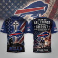 Buffalo Bills Faith Family Football T-Shirt Christian Shirt Buffalo Bills Merch Gift For Dad - Merchluma