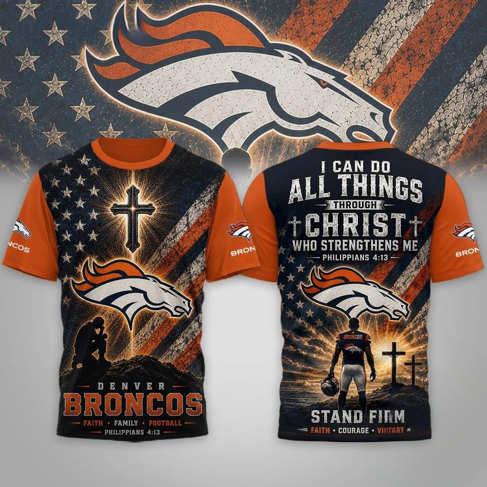 Denver Broncos Faith Family Football Shirt 2026 Denver Broncos Merch Christian Gifts Ideas - Merchluma