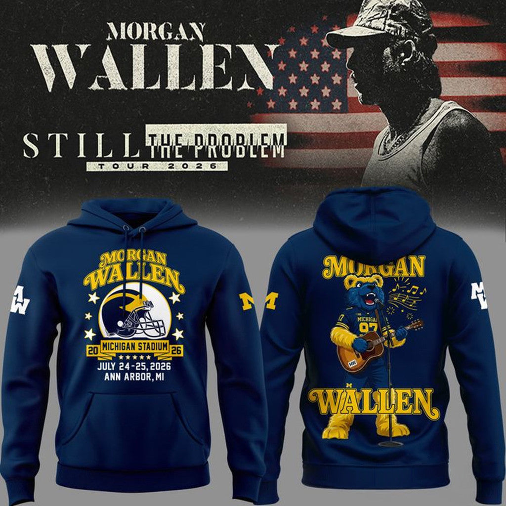 Morgan Wallen X Michigan Wolverines Merch MW Still The Problem Tour 2026 Hoodie Music Fan Gift - Merchluma