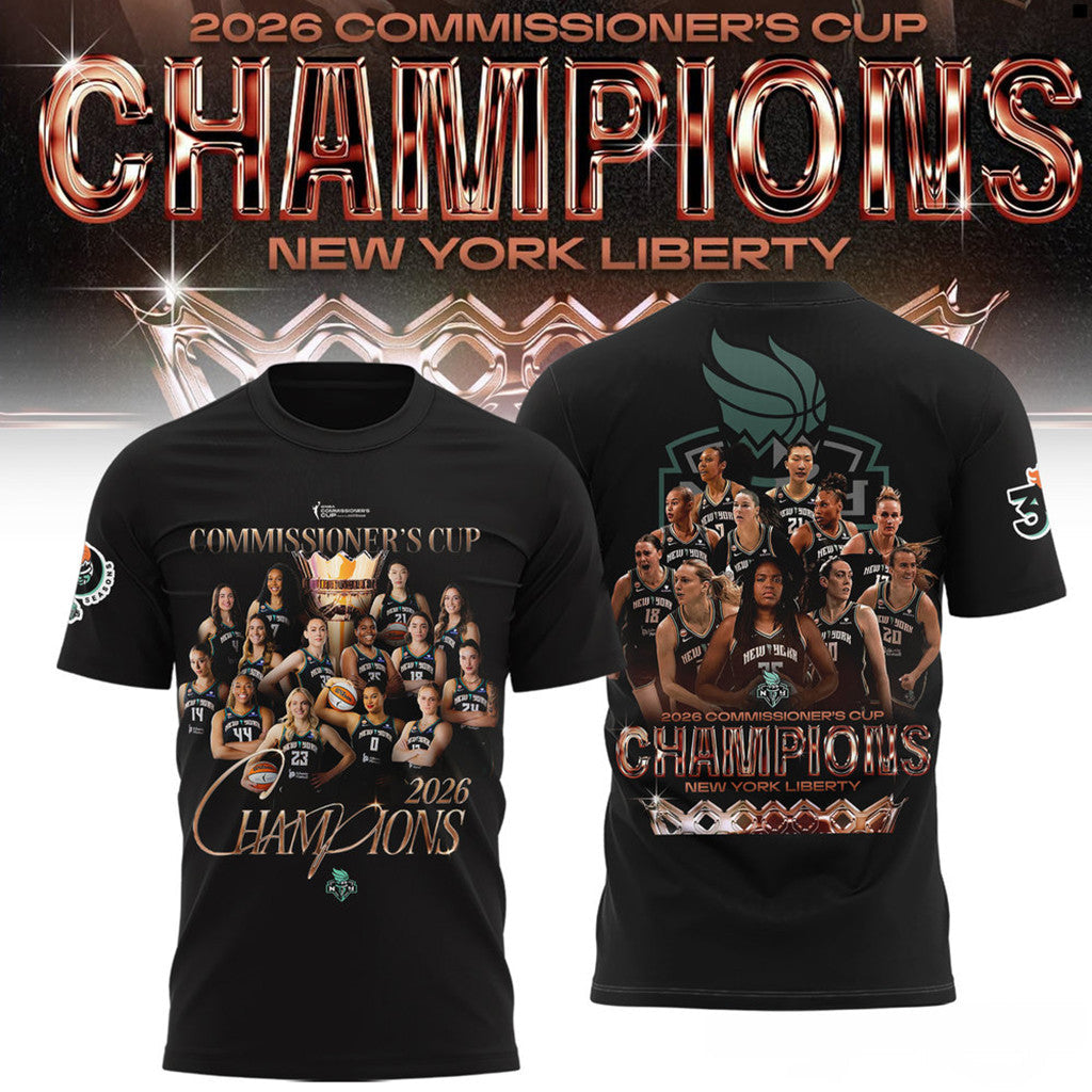 New York Liberty 2026 WNBA Commissioner's Cup Champions Shirt Liberty Merch Basketball Fan Gift - Merchluma
