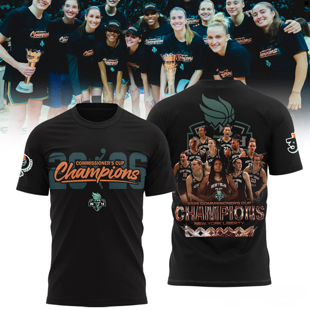 New York Liberty WNBA Commissioner's Cup Champions 2026 Shirt NY Liberty Merch Brother Gifts - Merchluma