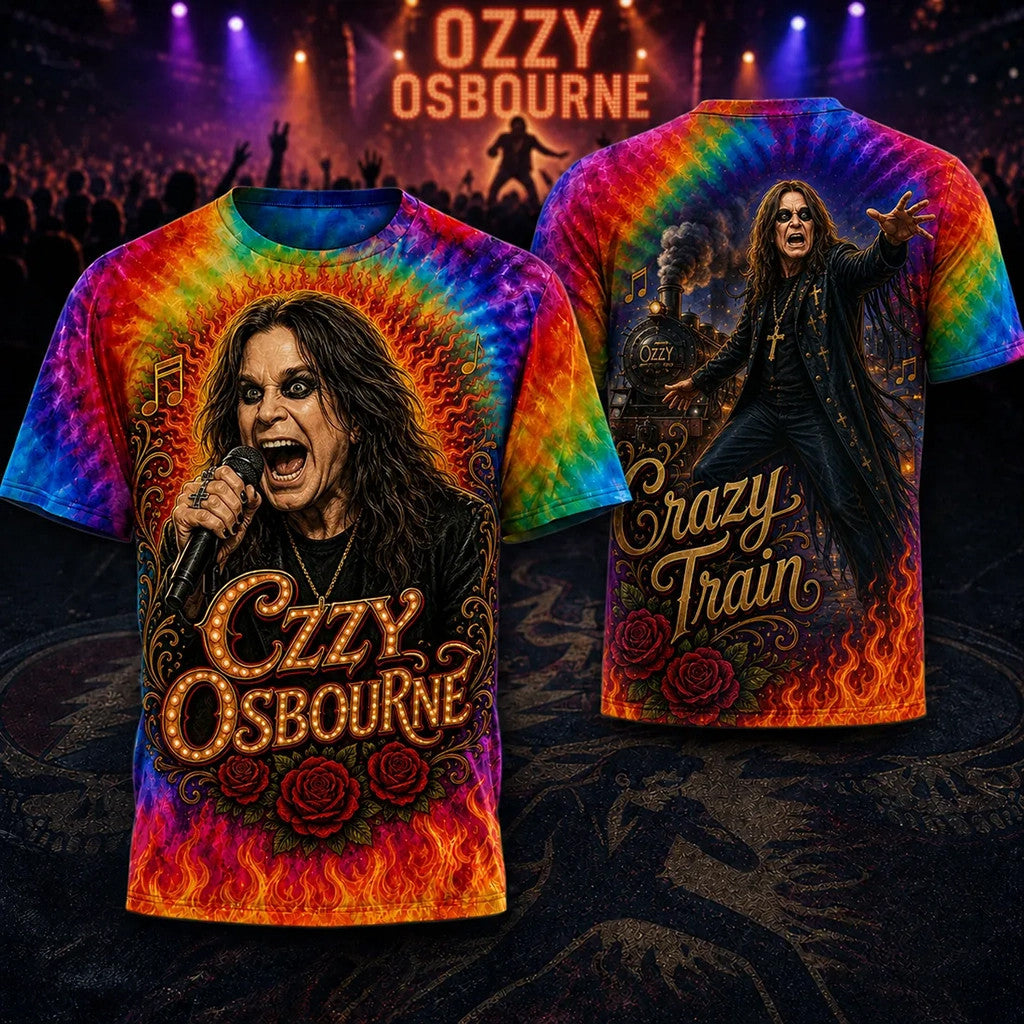 Ozzy Osbourne Crazy Train Tie Dye T-Shirt 2026 Ozzy Osbourne Merch Gift For Music Lovers - Merchluma