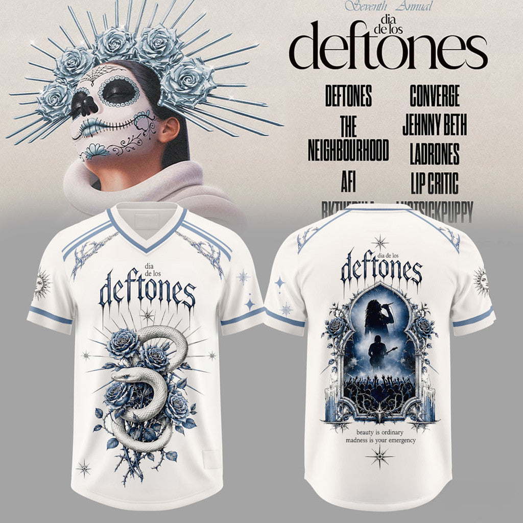 Dia De Los Deftones 2026 White Jersey Dia De Los Deftones Merch Music Lover Gear - Merchluma
