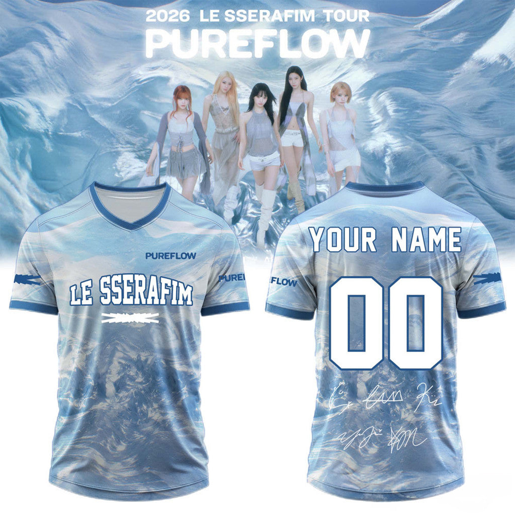 Personalized Le Sserafim Pureflow Tour 2026 Signature Jersey Le Sserafim Merch Gift For Fans - Merchluma