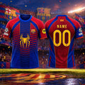 Personalized 2026 FC Barcelona X Spider Man Marvel Soccer Jersey Shirt Gift For Brothers - Merchluma
