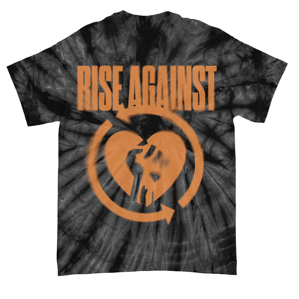 Rise Against Merch 2026 Blurred HeartFist Tie Dye T-Shirt Cool Gifts For Rock Lovers - Merchluma