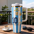 Custom Lionel Messi 10 Argentina World Cup 2026 Tumbler Signature Messi Merch Fan Gifts - Merchluma
