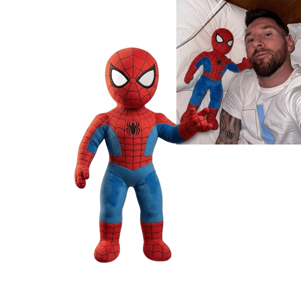 Messi X Marvel Spider Man Plush Pillow Cute Stuffed Superhero Spider Man Merch Fan Gifts - Merchluma