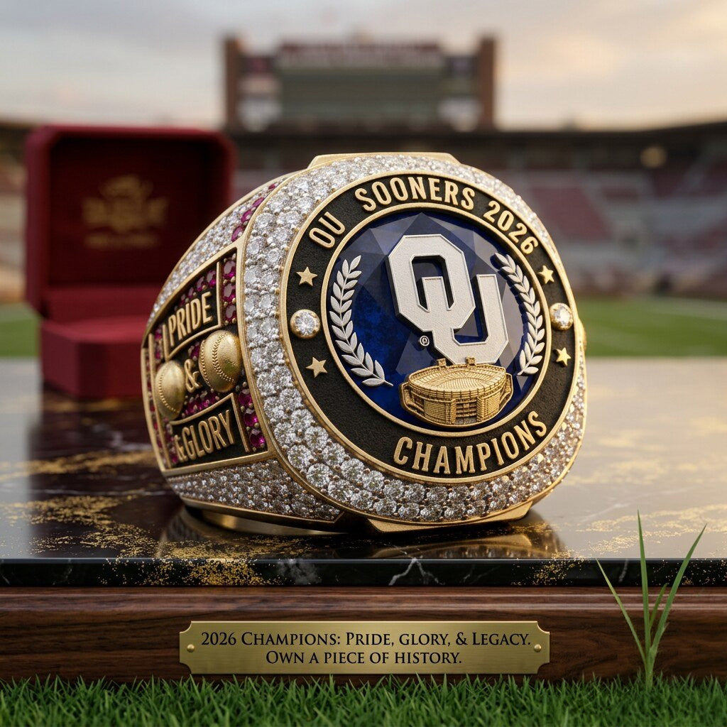 Oklahoma Sooners 2026 Men's College World Series Championship Ring Sooners Merch Fan Gifts - Merchluma