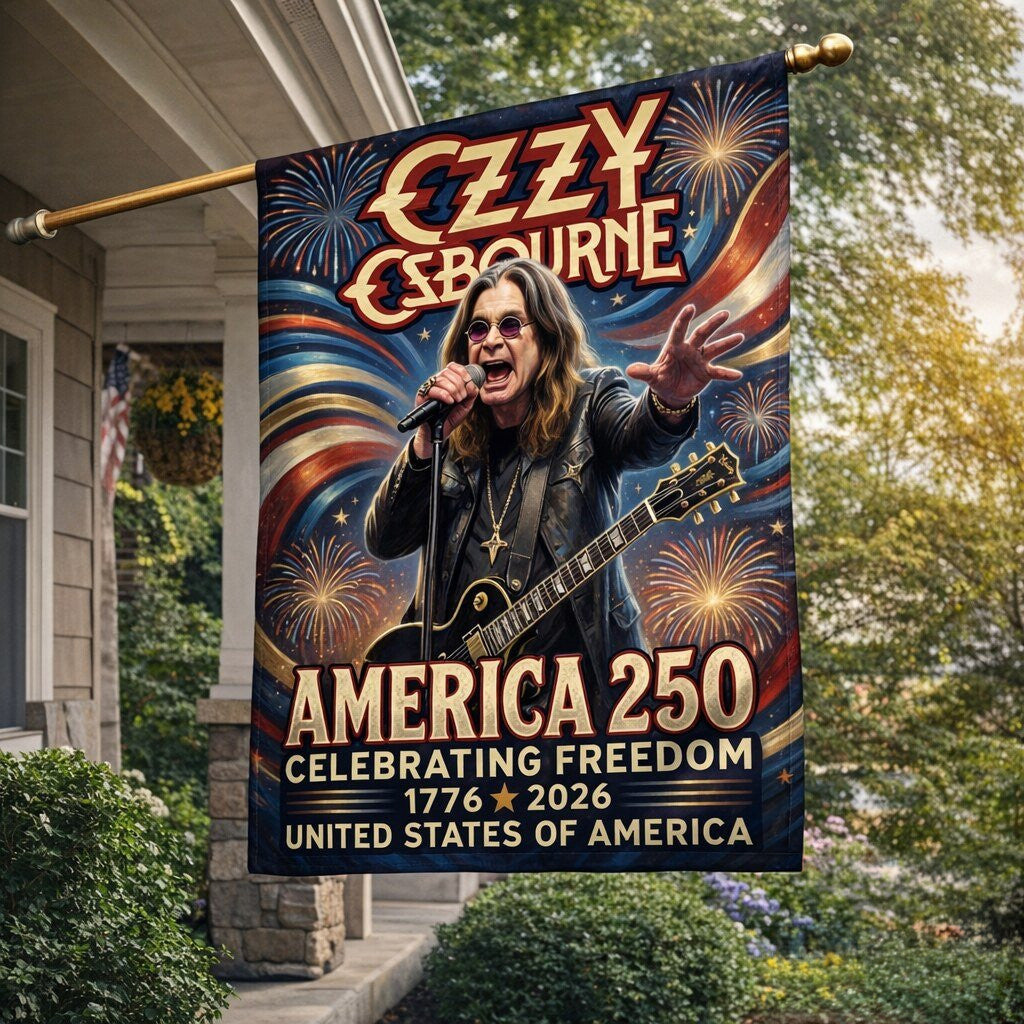 Ozzy Osbourne Rock Icon America 250 Years Of Freedom Commemorative Flag Home Decor Ideas - Merchluma