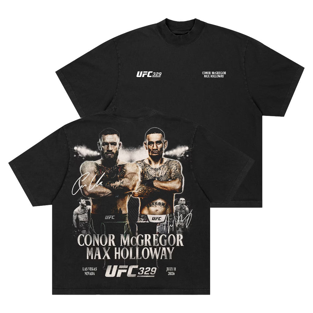 UFC Merch 2026 Black UFC 329 McGregor Vs Holloway 2 Matchup T-Shirt Gift For MMA Fans - Merchluma