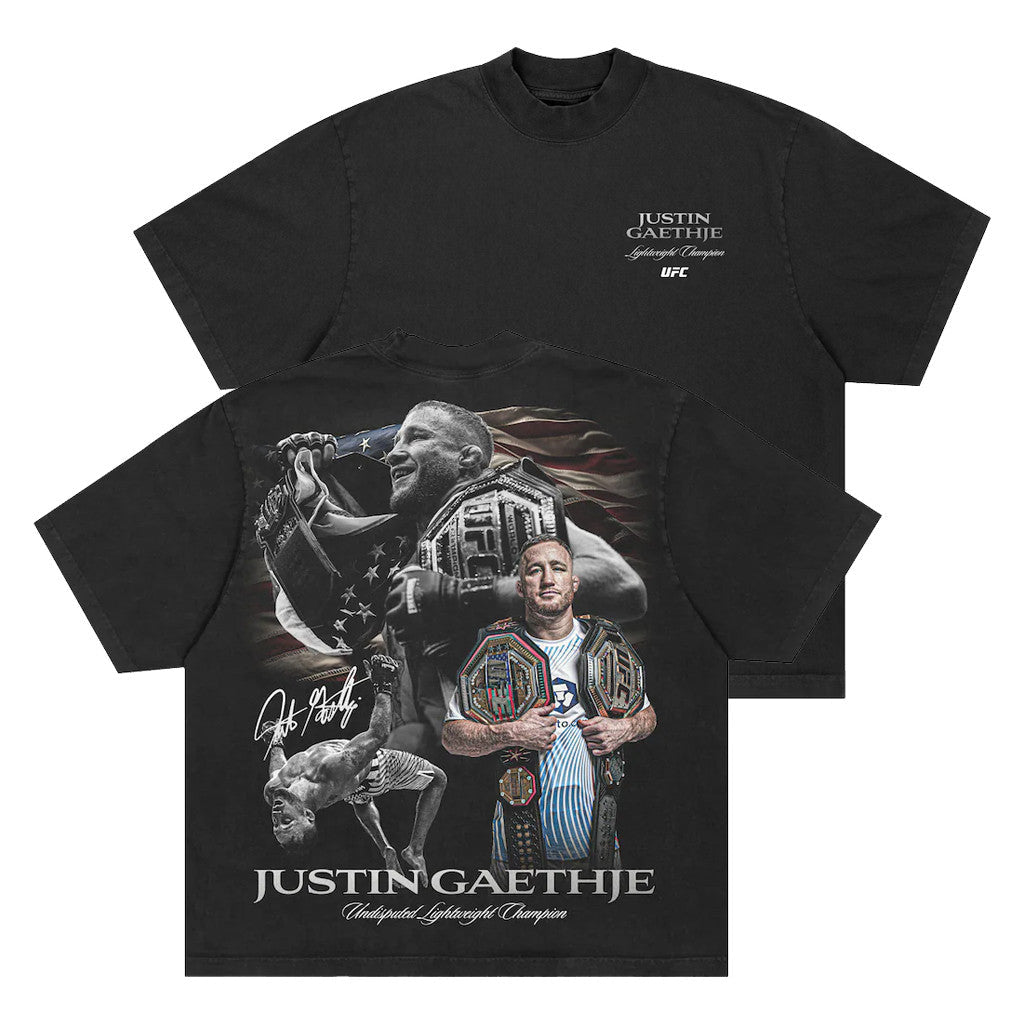 UFC Merch 2026 Justin Gaethje Year Of The Patriot T-Shirt Justin Gaethje Merch Signed - Merchluma