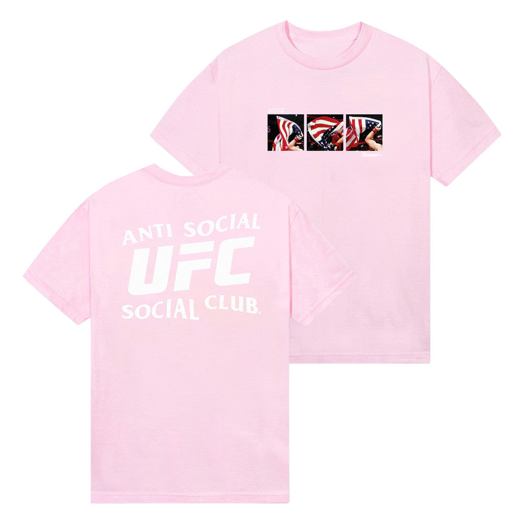 UFC Merch 2026 ASSC Americana Feat UFC Freedom 250 Light Pink Waving Flag T-Shirt Her Gifts - Merchluma