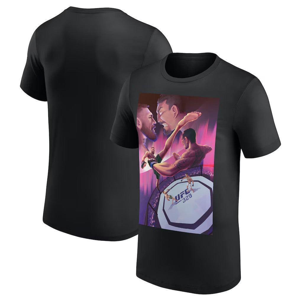 UFC Merch 2026 UFC 329 Artist Series T-Shirt - Black McGregor Vs Holloway Shirt Gift For Fans - Merchluma