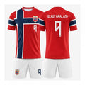 Erling Braut Haaland Jersey Shirt Shorts Set #9 Norway National Team Home Jersey WC 2026 Merch - Merchluma