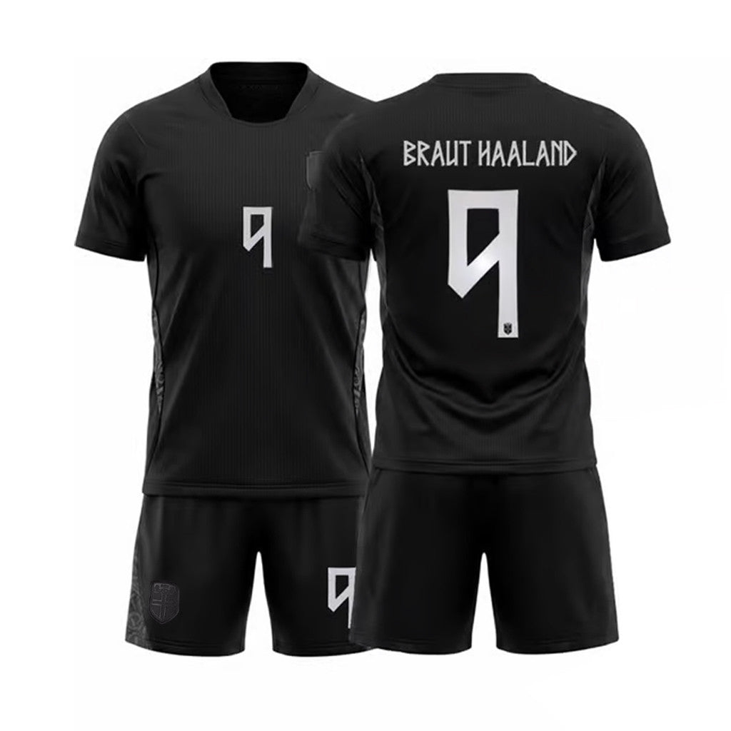 Erling Braut Haaland Jersey Shirt Shorts Set #9 Norway Team Away Jersey World Cup 2026 Merch - Merchluma