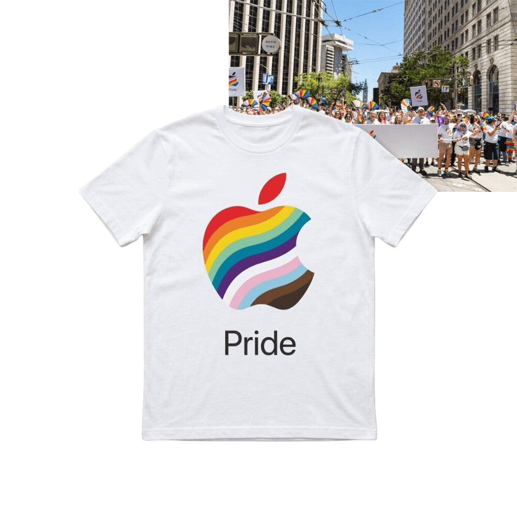 Apple Pride T-Shirt Rainbow Logo Shirt 2026 Best Gifts For Friends - Merchluma