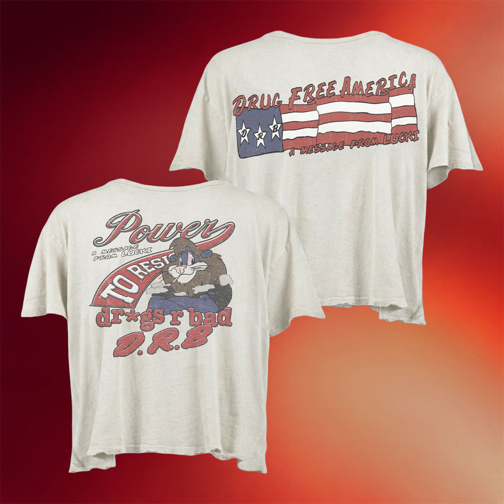 Lucki Merch Lucki Vault 2026 Dare Cropped Drug Free America Shirt Gifts For Sisters - Merchluma