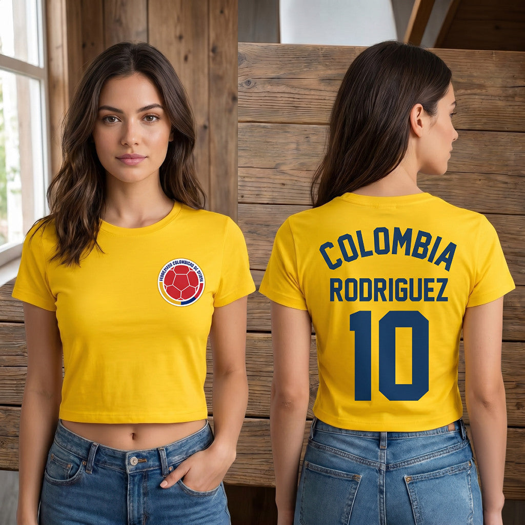 #10 Rodriguez Crop Top Colombia World Cup 2026 Merch Best Gifts For Girlfriend - Merchluma