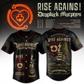 Rise Against x Dropkick Murphys 2026 Tour Black Baseball Jersey Rise Against Merch Fan Gear - Merchluma