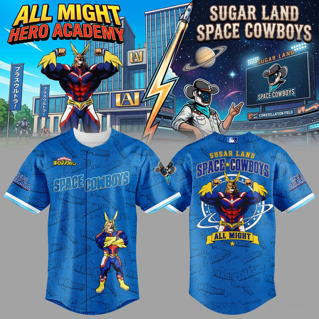 Sugar Land Space Cowboys My Hero Academia Night Baseball Jersey Gifts For Baseball Fans - Merchluma