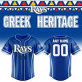 Custom Tampa Bay Rays x Greek Heritage Night 2026 Baseball Jersey TB Rays Merch Gifts For Fan - Merchluma