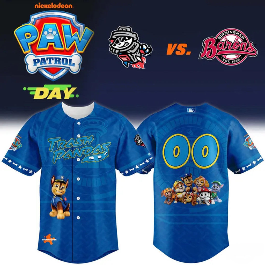 Custom Rocket City Trash Pandas 2026 Paw Patrol Adventure Day Jersey RC Trash Pandas Merch - Merchluma