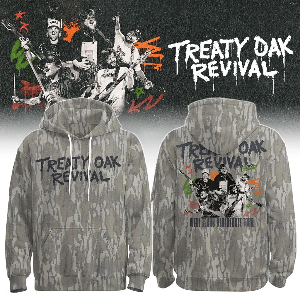 Treaty Oak Revival West Texas Degenerate Tour Camo Hoodie Treaty Oak Revival Merch Son Gifts - Merchluma