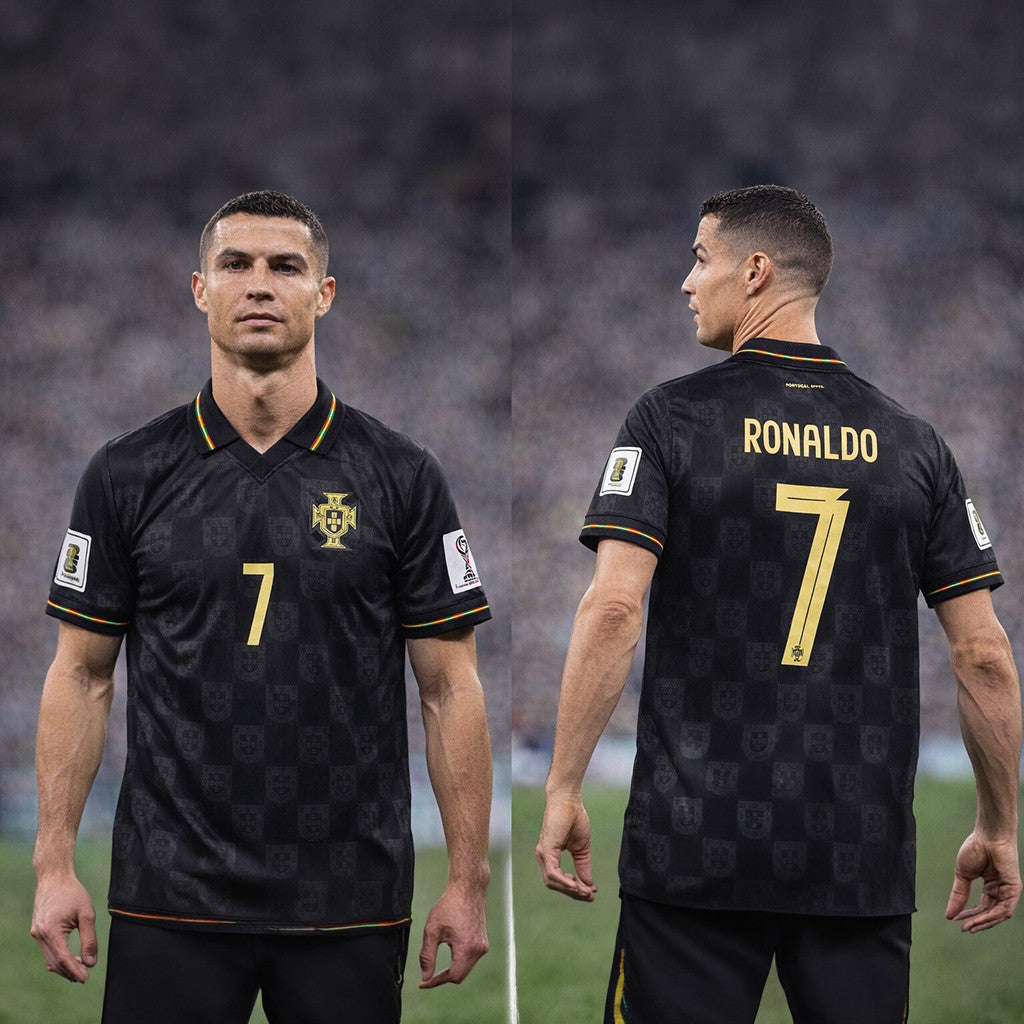 Cristiano Ronaldo V-Neck Polo Jersey Shirt #7 Portugal Team Merch For Cr7 Fan Soccer Gifts - Merchluma