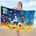 Sonic The Hedgehog 35th Anniversary Beach Towel Sonic The Hedgehog Merch Summer Gifts - Merchluma